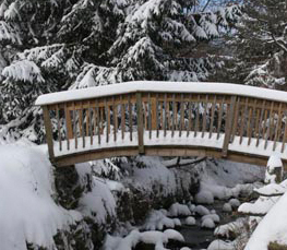 snow on bridge